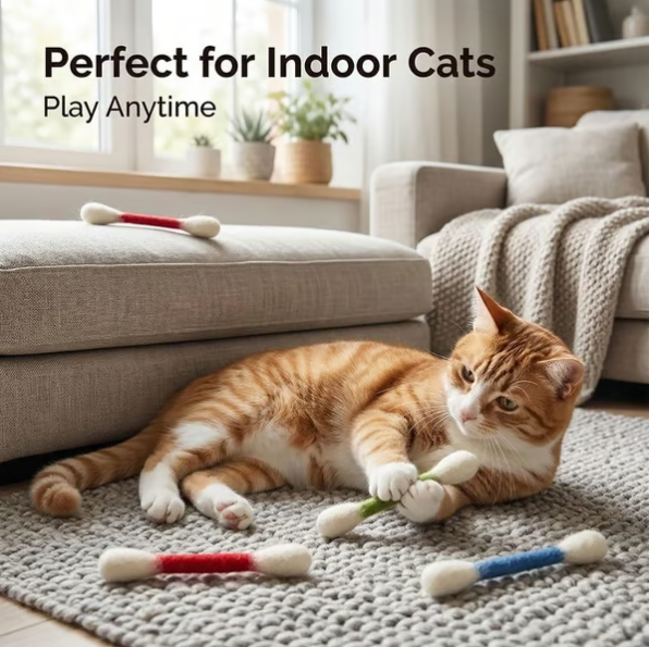Last Day Buy 1 Get 1 Free Swabs Large Size Cat Toys with Catnip